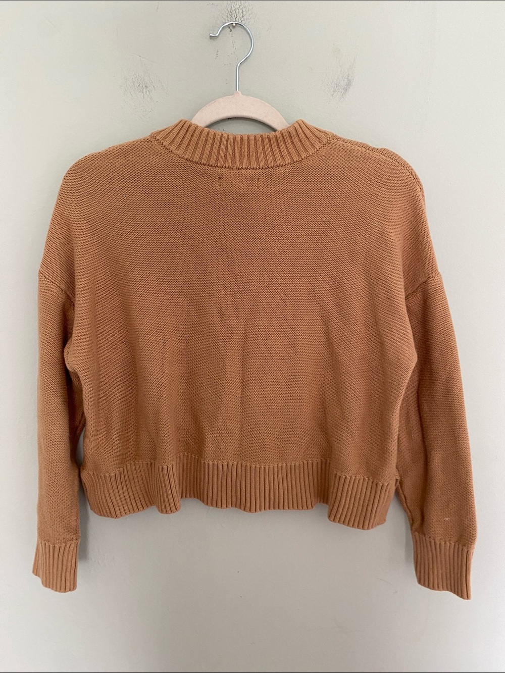 Quince Women’s 100% Organic Cotton Cropped Cardigan Camel Color Size Small - Picture 8 of 10